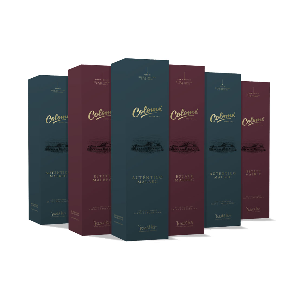 Estuches Individuales Colomé Tintos (3 botellas de Auténtico + 3 botellas de Estate Malbec)